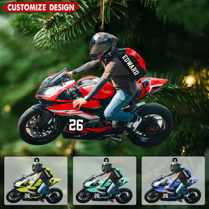 Personalized Motorcycle Christmas Ornament - Gift for Him