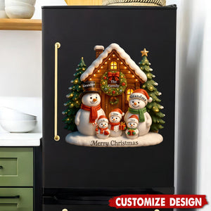 Personalized Christmas Snowman Family Decal