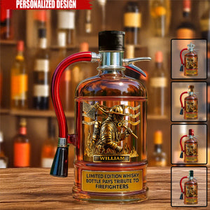 Personalized Firefighter Tribute Limited Edition Whiskey Bottle
