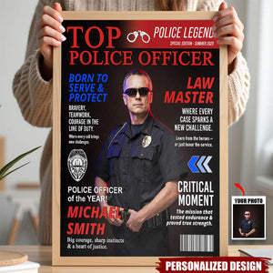 Personalized Police Officer Magazine Cover Poster-Police Officer Gifts