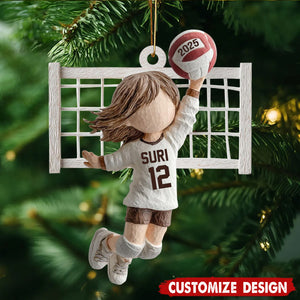 Personalized Volleyball Christmas Ornament - Gift for Girl Volleyball Player