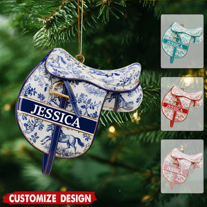 Personalized Saddle Christmas Ornament - Gift For Horse Lovers