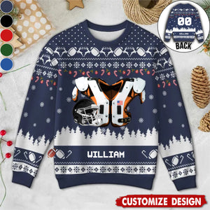 Personalized American Football Ugly Sweatshirt