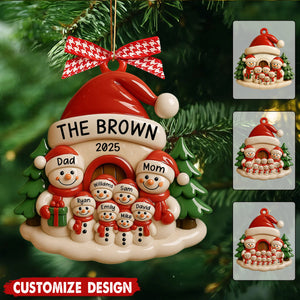 Personalized Snowman Ornament, Acrylic Family Christmas Tree Decor, Holiday Keepsake, Christmas Decor, Xmas Gift