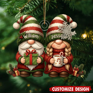 Personalized Couple Growing Old Together Christmas Ornament - Gift For Couple