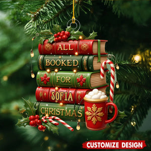 Personalized Hand-drawn Book For Acrylic Ornament - Gift For Reading Lovers