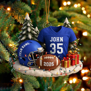 Personalized Football Ornament 2026,Custom Jersey & Helmet Keepsake