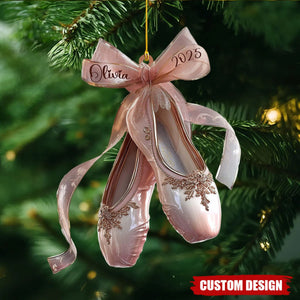 Personalized Ballet Shoes Christmas Ornament