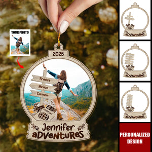 Travel Adventure-Personalized Wooden Ornament