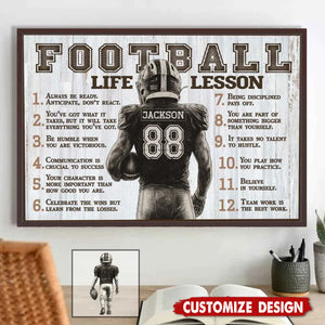 American Football Life Lessons Personalized Poster