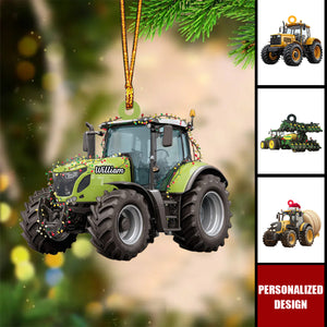Persoanlized Farmer Tractor Acrylic Ornament - Gift For farmer