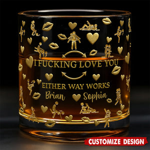 I Love You - Personalized Couple Whiskey Glass - Gift For Couple