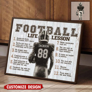 American Football Life Lessons Personalized Poster