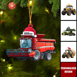 Persoanlized Farmer Tractor Acrylic Ornament - Gift For farmer