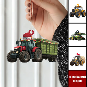 Persoanlized Farmer Tractor Acrylic Ornament - Gift For farmer