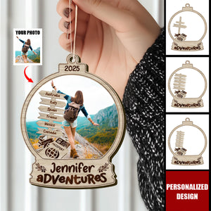 Travel Adventure-Personalized Wooden Ornament