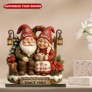 Personalized Growing Old Together Wooden Plaque