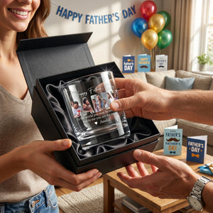 To Me You Are The World-Personalized Whiskey Glass-Father's Day Gift For Dad, Husband