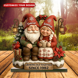 Personalized Growing Old Together Wooden Plaque