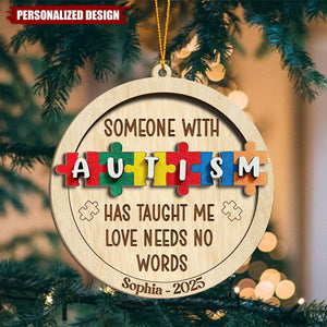 Personalized Autism Awareness Christmas Ornament