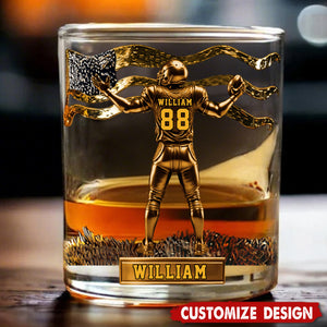 Personalized American Football Whiskey Glass - Gift For American Football Lovers