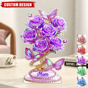 Each Rose Holds A Piece Of Your Heart - Personalized Acrylic Plaque - Mother's Day