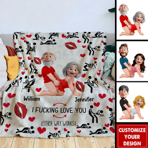 I Love You - Personalized Couple Blanket