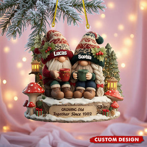 Personalized Growing Old Together Couple Christmas Ornament, Custom Couple Decor, Anniversary for Husband Wife