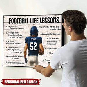 Personalized Football Life Lessons Poster-Gift For Son Teen Boy