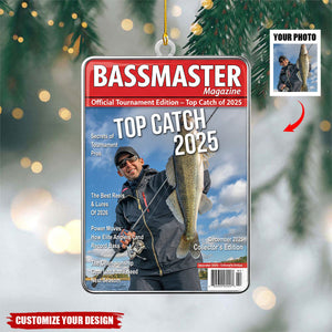 Personalized Photo Fishing Photo Christmas Ornament - Gifts For Fishing Lover