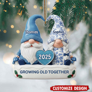 Personalized Old Couple Christmas Ornament