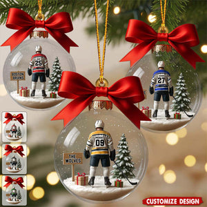 Hockey Team - Personalized Hockey Transparent Ornament