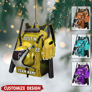 Personalized Baseball/Softball BagChristmas Ornament-Gift For Baseball/Softball Lovers