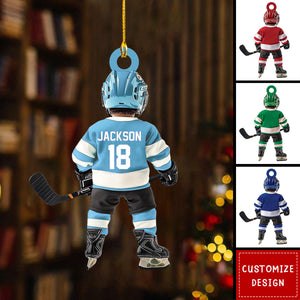 Personalized Hockey Kid Christmas Ornament-Gifts For Hockey Lover-2024 New Release