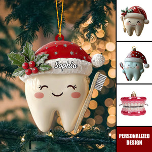 Personalized Tooth Christmas Ornament-Kids Tooth Keepsake