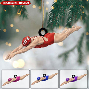 Personalized Swimmer Acrylic Ornament - Swimming Lovers Gift