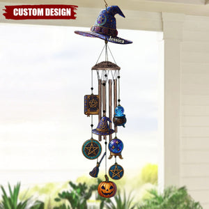 Witch Hat - Personalized Witch Wind Chime With Charms