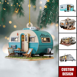 Personalized Camper Van Christmas Ornament, Gift For Travelers, Camper Keepsake, Adventure Gift, RV Decor, Travel Trailer Ornament