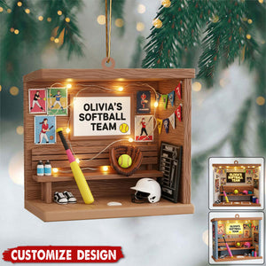 Personalized Softball Christmas Ornament-Gift For Softball Player