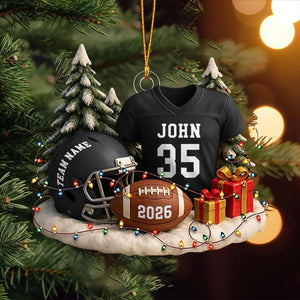 Personalized Football Ornament 2026,Custom Jersey & Helmet Keepsake
