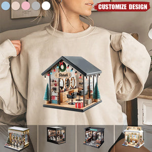 Personalized Hair Salon Sweatshirt - Gift For Hairdresser