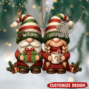 Personalized Couple Growing Old Together Christmas Ornament - Gift For Couple