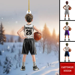 Personalized Kid Basketball Player Ornament - Gift For Basketball Young Lovers - 2024 New Release