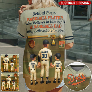 Baseball Dad - Personalized Baseball Jersey-Gift For Dad/Husband