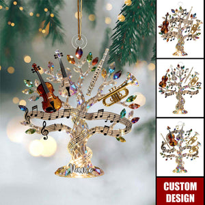 Personalized Crystal Music Tree Ornament