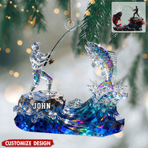 Personalized Fishing Christmas Ornament