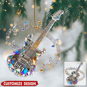Personalized Crystal Guitar Ornament