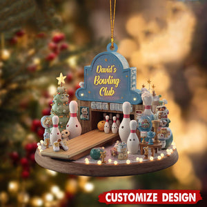 Personalized Bowling Ornament: Custom Name Christmas Decoration