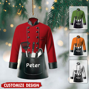 Personalized Chef Ornament – Custom Chef Uniform Christmas Tree Decoration Gift for Men Women, Unique Holiday Job Keepsake