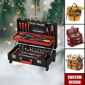 Personalized Toolbox Christmas Ornament, Gift for Handyman, Mechanic, or Tool Lover